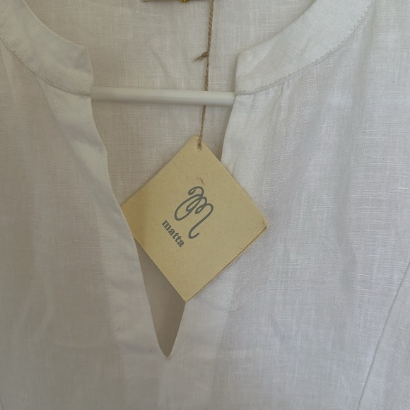 NWT Matta Women's Martina Linen Dress in white - Picture 4 of 9